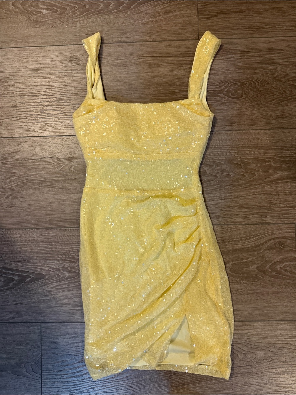 Windsor Yellow Sequin Bodycon Mini Dress